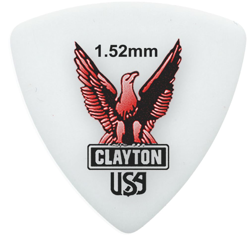CLAYTON Acetal Rounded-Triangle Shape 1.52mm – RT152 (72 Picks Per Pack) Guitar Picks – Ultra Durable Anti-Slip Guitar Pick for Electric, Acoustic, & Bass – Warm and Clear Tones