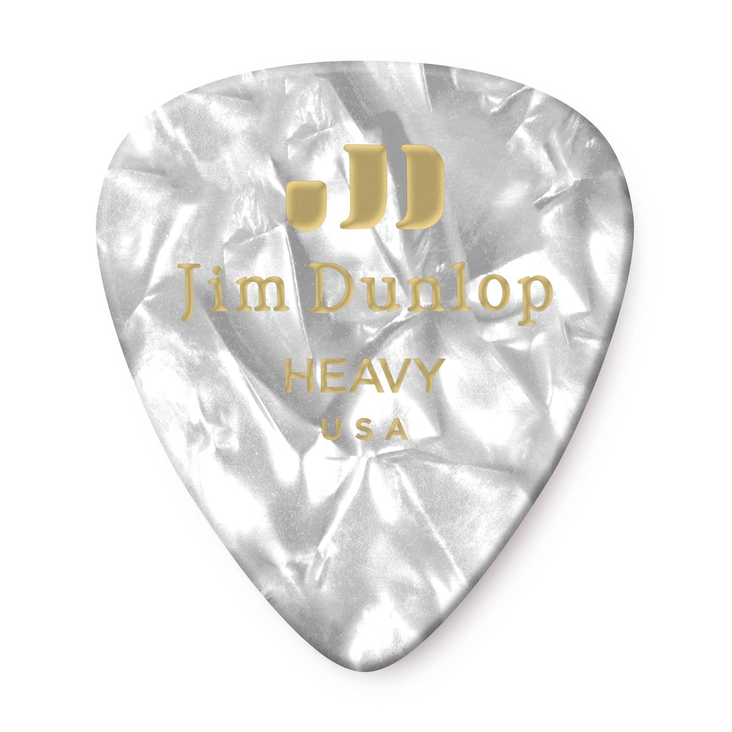 Jim Dunlop Celluloid White Pearloid Pick Heavy - 12 Pack