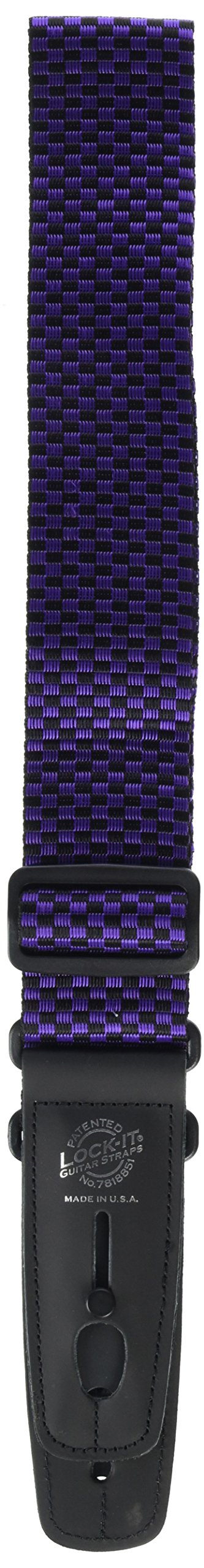 Lock It LIS010P2PRCHK Professional 2" Checker Polypro Strap with Locking Ends, Purple