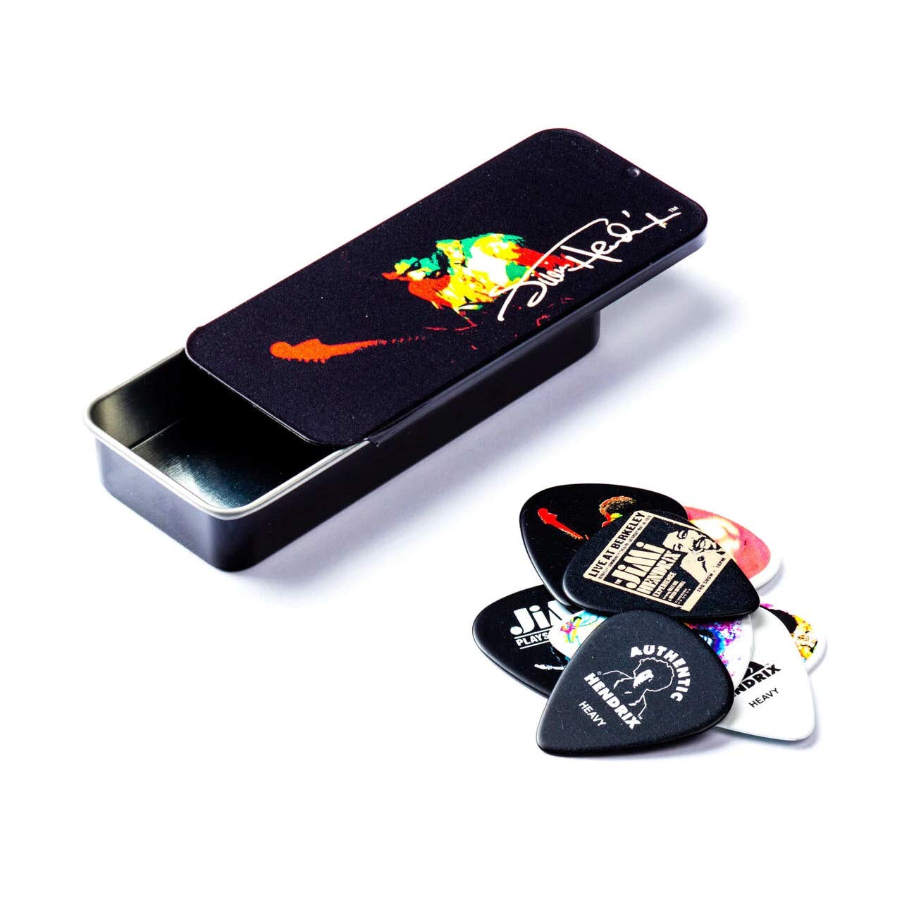 Jim Dunlop Jimi Hendrix Band of Gypsys Pick Tin, Assorted, Heavy - 12 Picks/Tin
