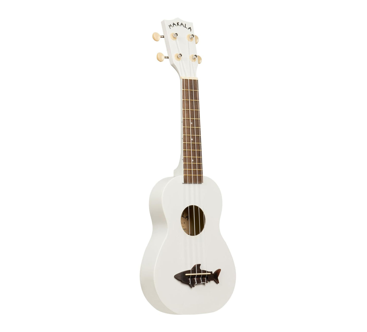 Kala Makala Shark 21 Inch Soprano Ukulele, Entry-Level Instrument for Kids and Adults, Colorful Fun and Great Sound, Ages 3+, Tote Bag Included, Great White