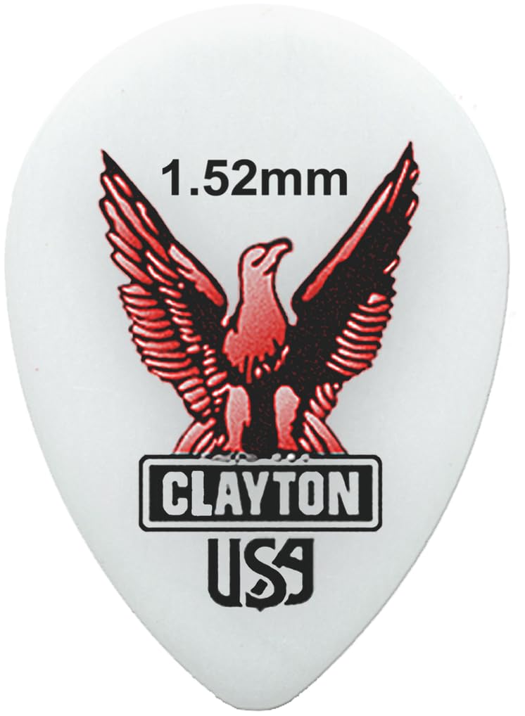Clayton Picks Acetal Guitar Picks (Select from gauges .38mm - 1.90mm) (ST152/12)