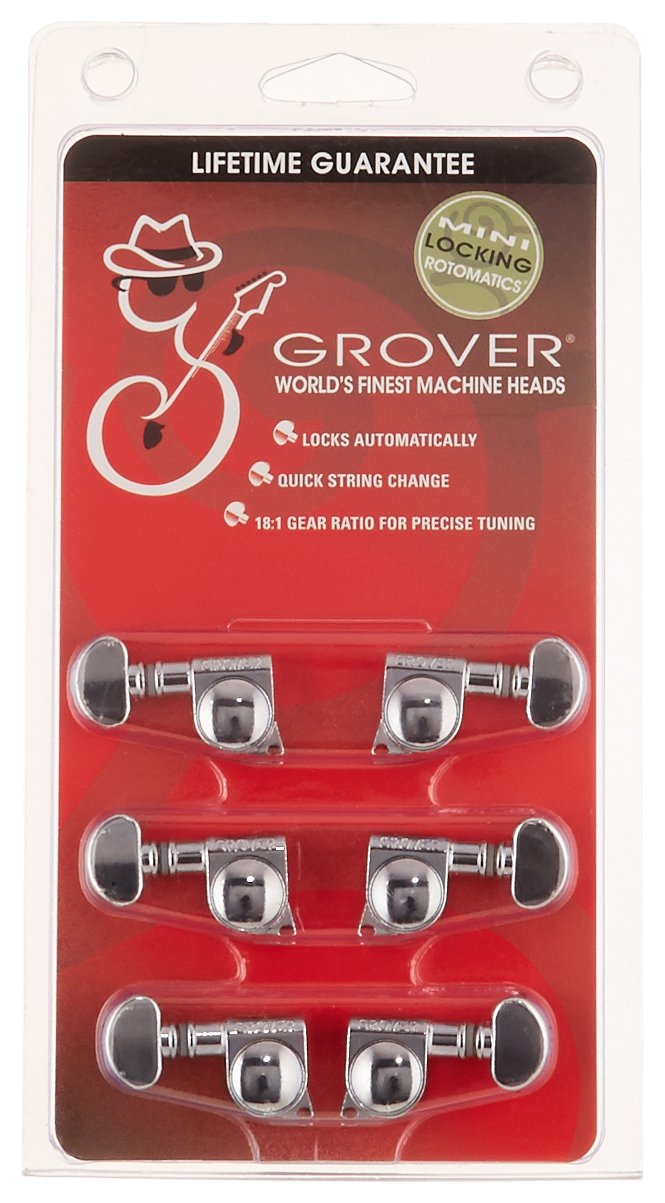 Grover 406C Mini Locking Rotomatic Tuners - 3+3 - Chrome