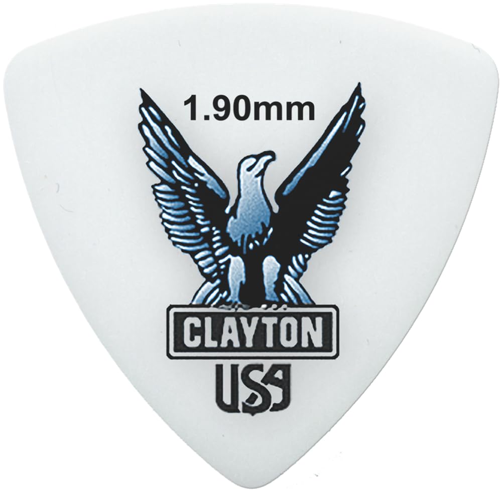 CLAYTON Acetal Rounded-Triangle Shape 1.90mm – RT190 (72 Picks Per Pack) Guitar Picks – Ultra Durable Anti-Slip Guitar Pick for Electric, Acoustic, & Bass – Warm and Clear Tones
