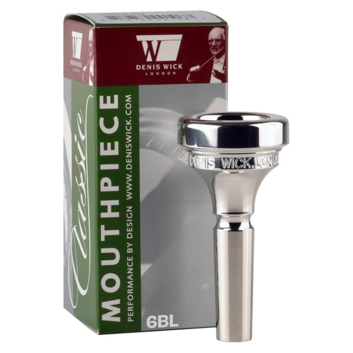Denis Wick Classic Trombone Mouthpiece Silver Plated, 5880-6BL - Open Design for Focused Tone & Smooth Response - Large Shank Trombone Accessory for Clear Articulation - 25.4 x 6.26 x 6.66mm