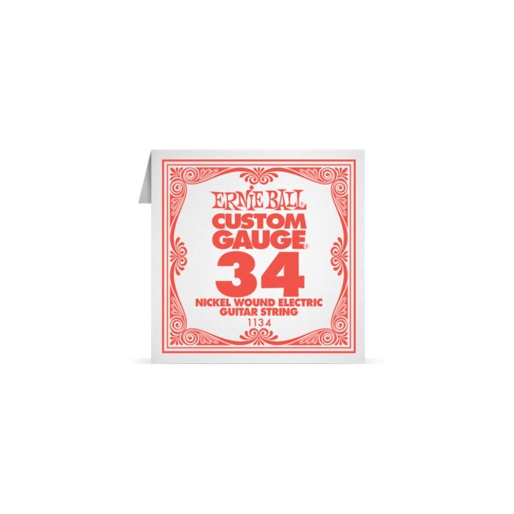 Ernie Ball Electric Guitar Strings (EB 1134 .034 NICKEL WOUND SINGLE)