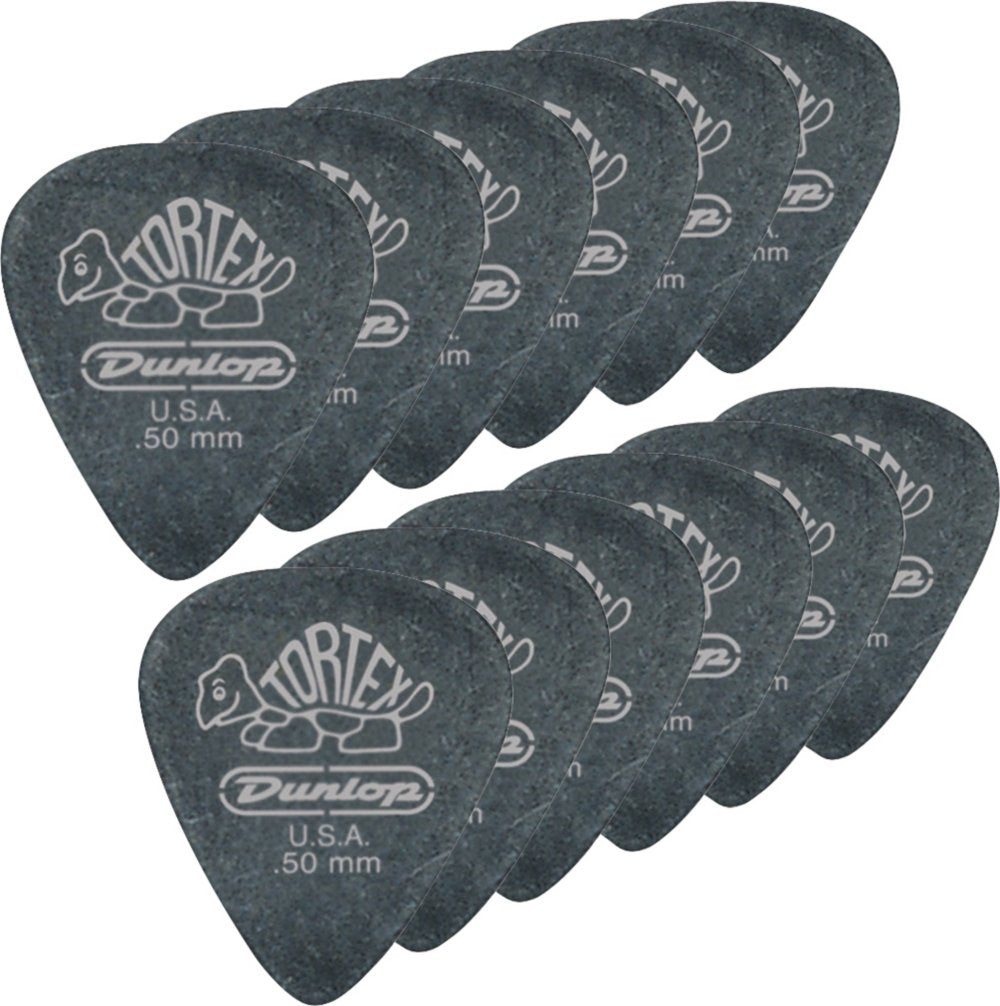 Dunlop 488P.50 Tortex® Pitch Black.50mm, 12/Player's Pack