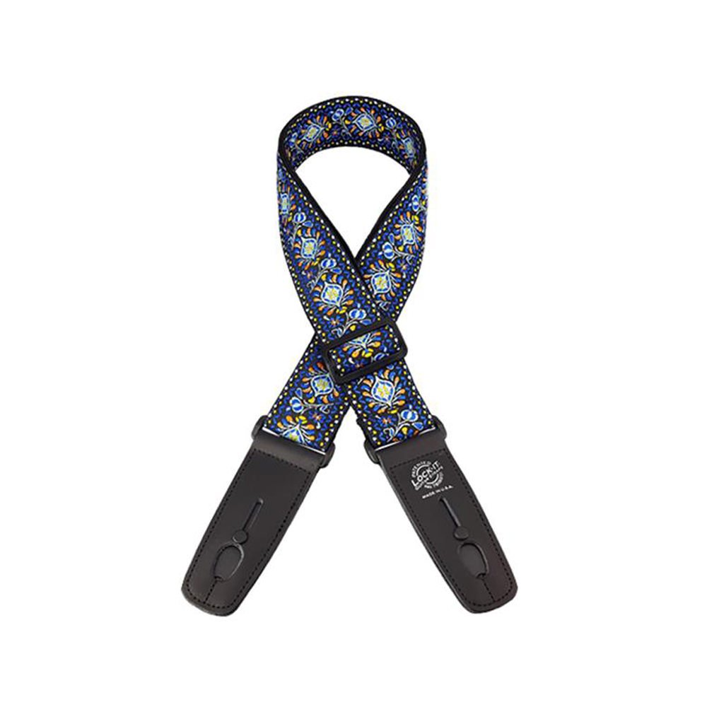 Lock It LIS062 Guitar Strap - Classic Woven, Blue Chill