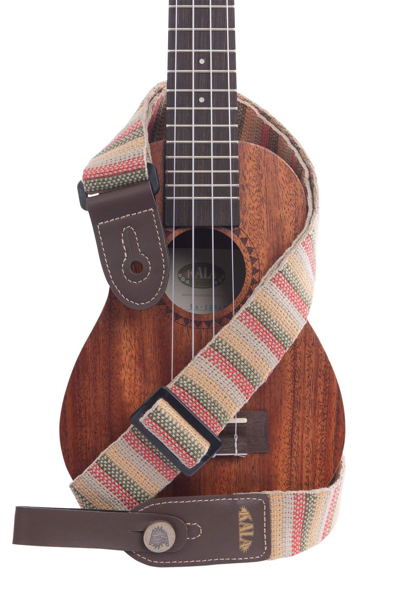 Kala Handmade Ukulele Strap, Adjustable 31-55" strap, Handmade in Brazil, Durable Amazon Stripe Pattern