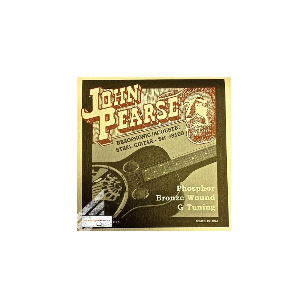 John Pearse JP3100 Resophonic Acoustic Steel Guitar Bronze Wound G Tuning