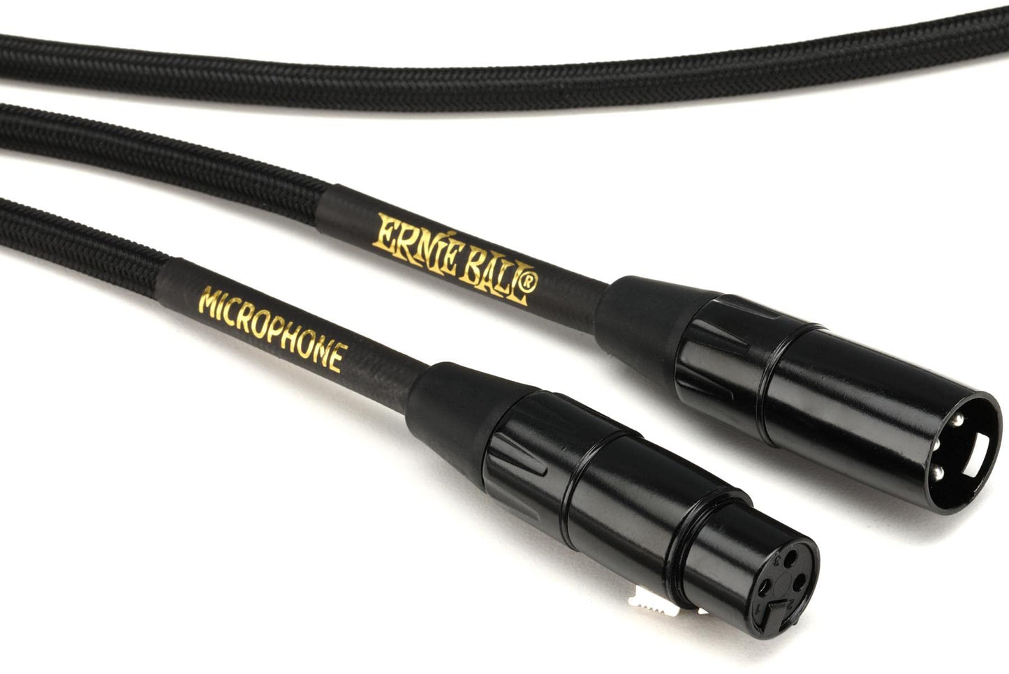 Ernie Ball Braided XLR Mircrophone Cable, 20ft, Black (P06392)