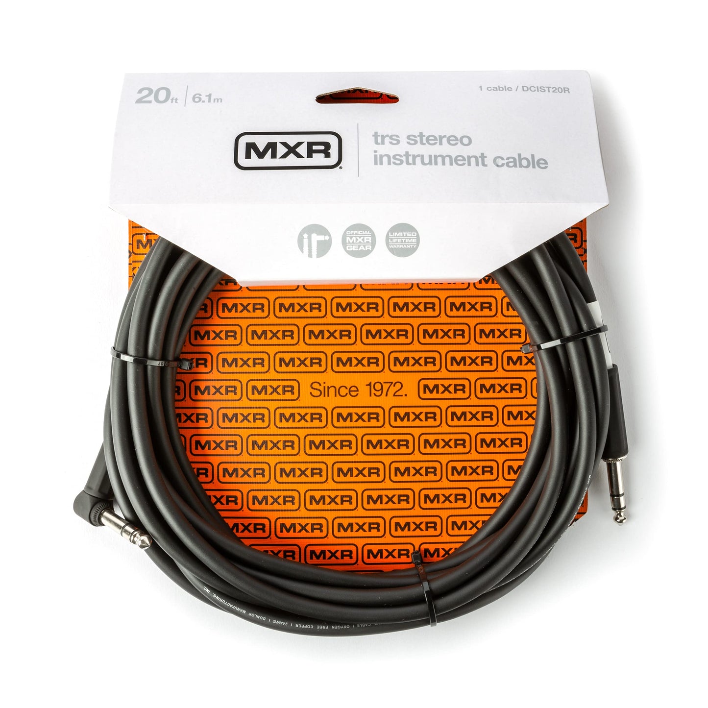 MXR 20 FT TRS Stereo Cable - Right / Straight