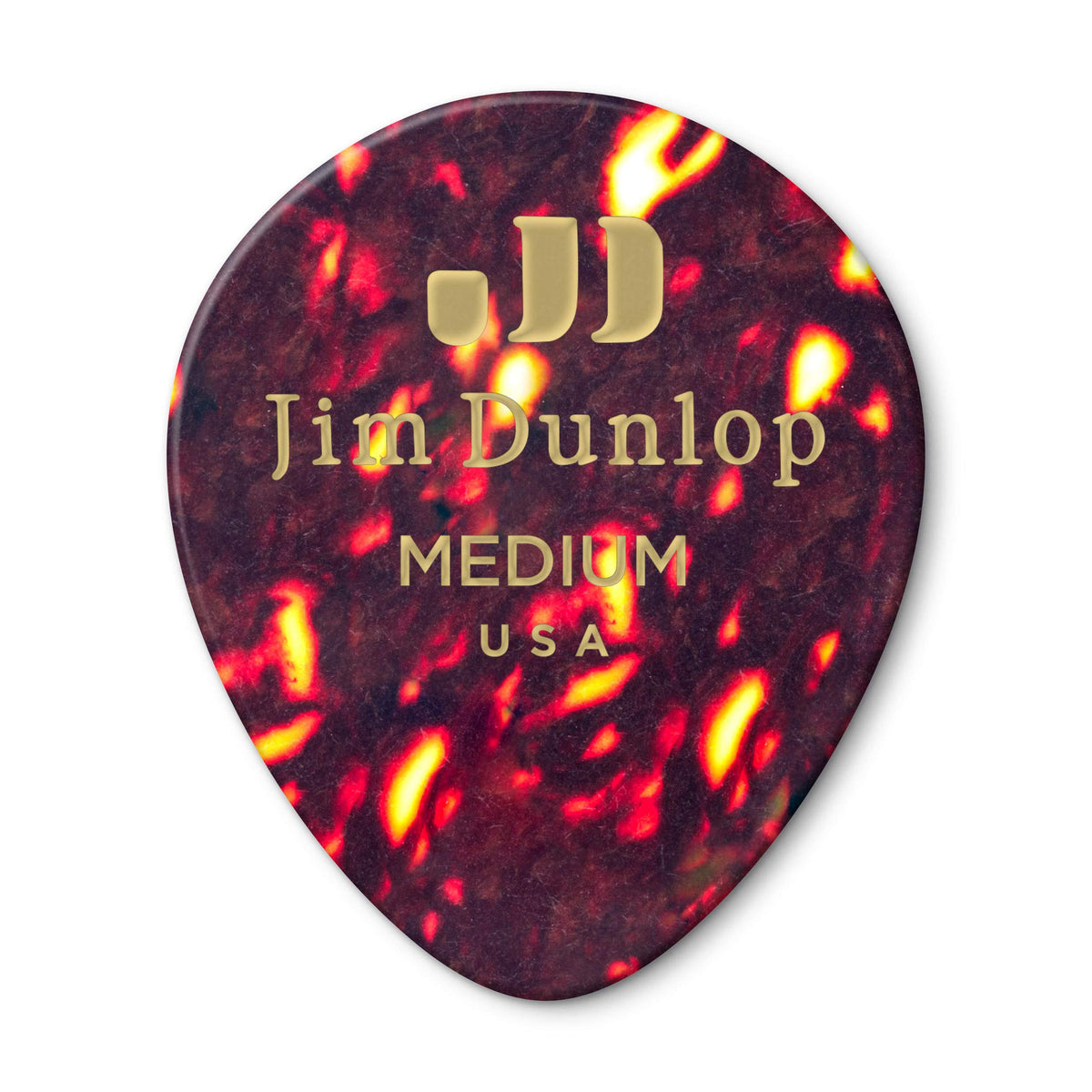 Jim Dunlop Celluloid Shell Teardrop Pick Medium - 72 Pack