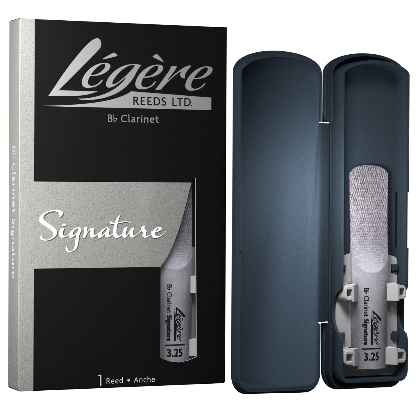 Légère Reeds - Bb Clarinet Reed, Signature, Strength 3.25 (BBSS3.25) - Premium Synthetic Woodwind Reed