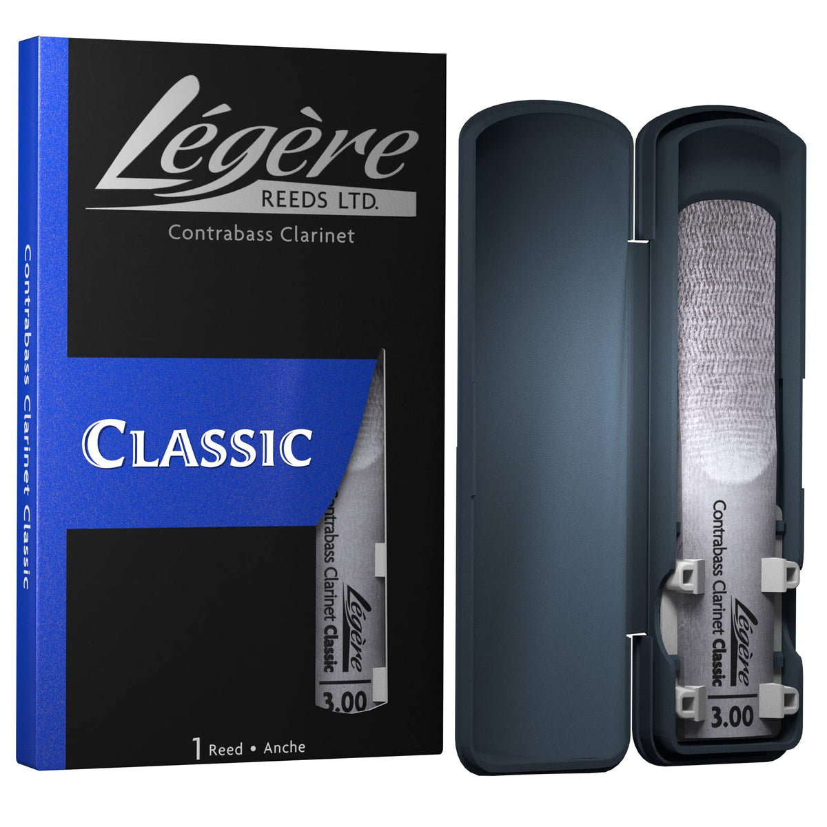 Légère Reeds - Contrabass Clarinet Reed, Classic, Strength 3.00 (BBCB3.00) - Premium Synthetic Woodwind Reed