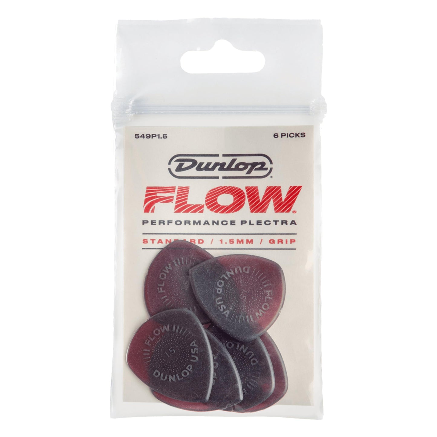 Jim Dunlop Flow® Standard Pick 1.5MM - 6 Pack