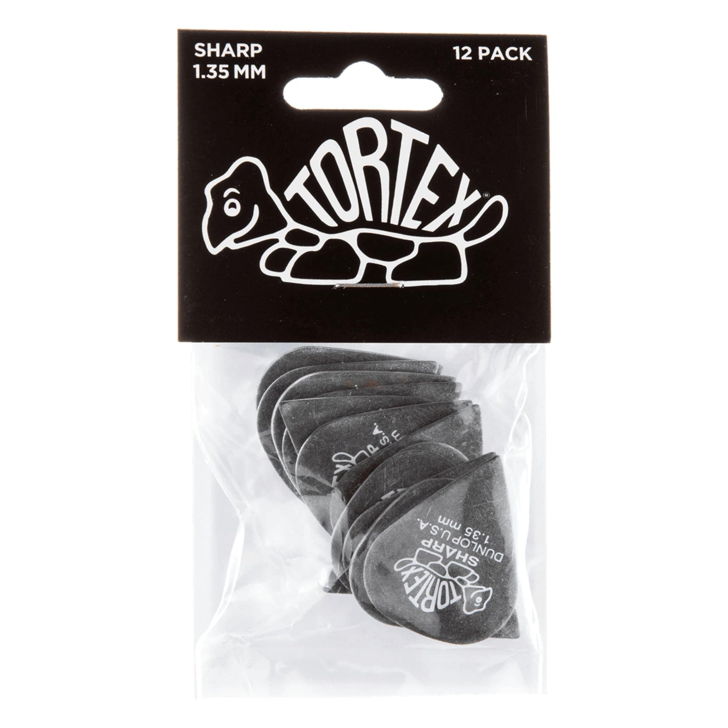 Dunlop Tortex Sharp 135 Black (Pack of 12)