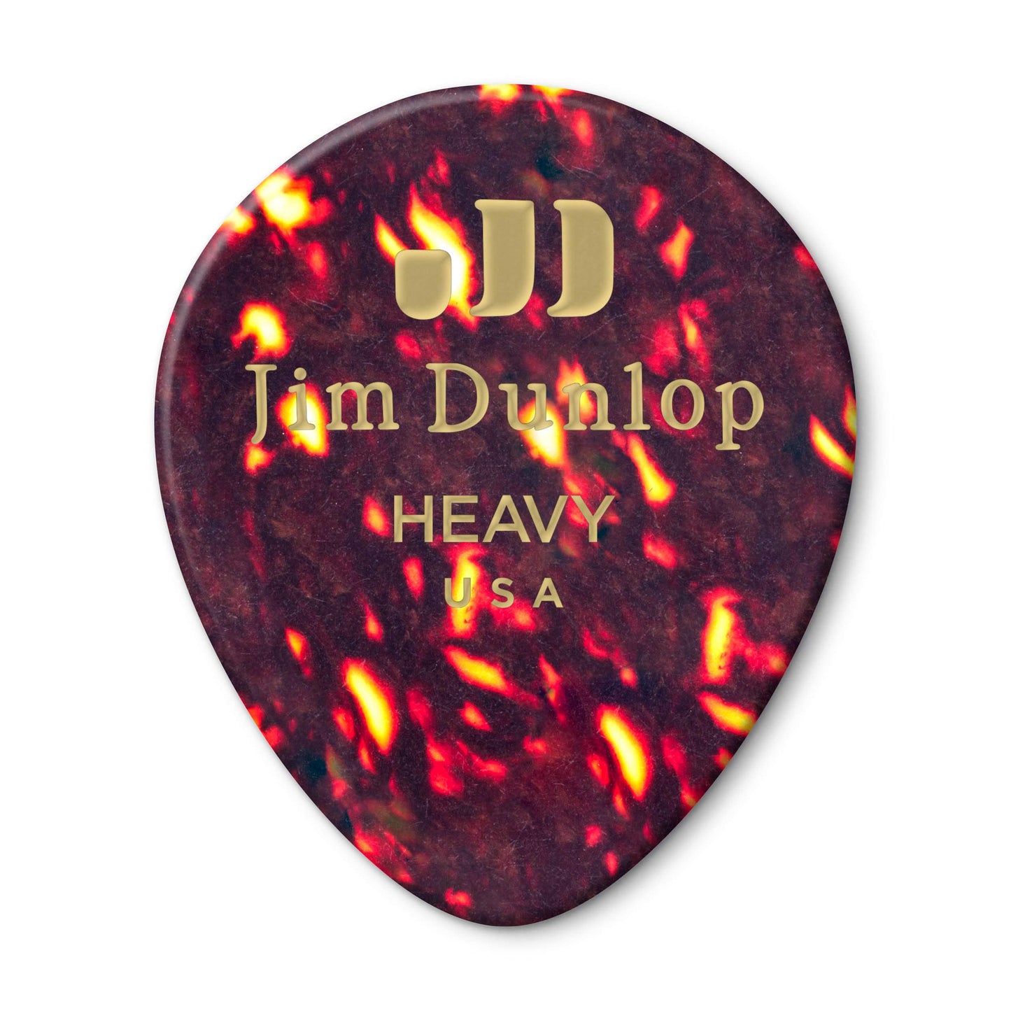 Jim Dunlop Celluloid Shell Teardrop Pick Heavy - 12 Pack