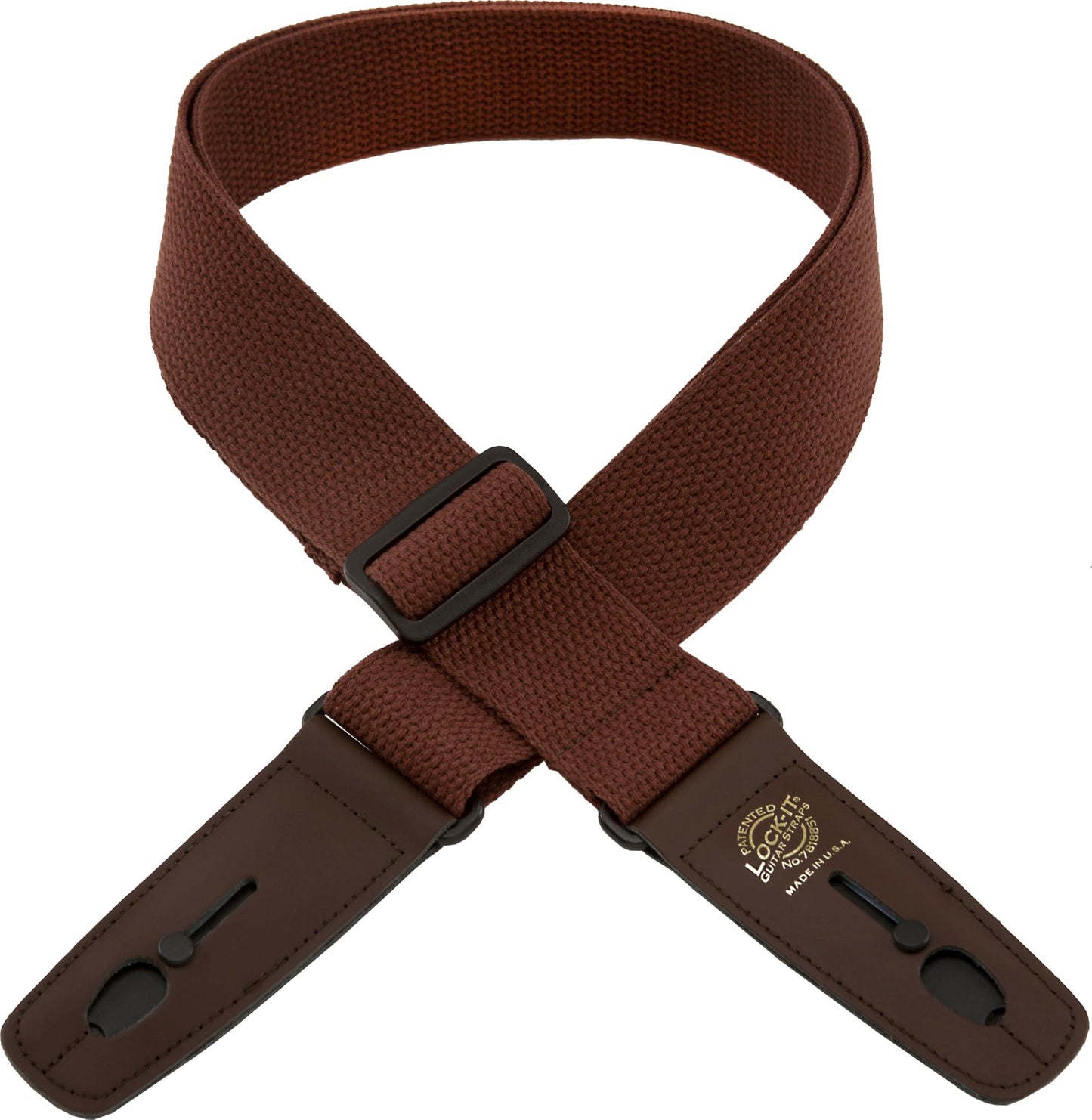 Lock-It Straps LIS-048C2-BRN/BRN Guitar Strap - Brown