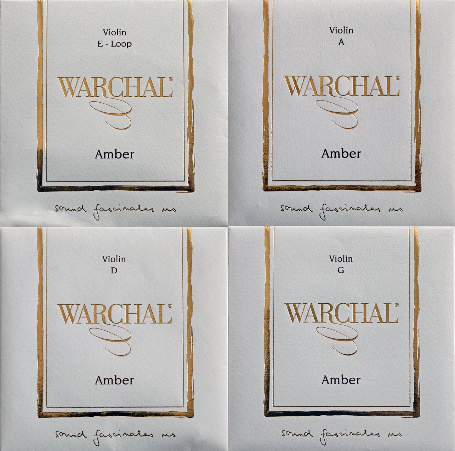 Warchal Amber Violin String Set with E Loop End