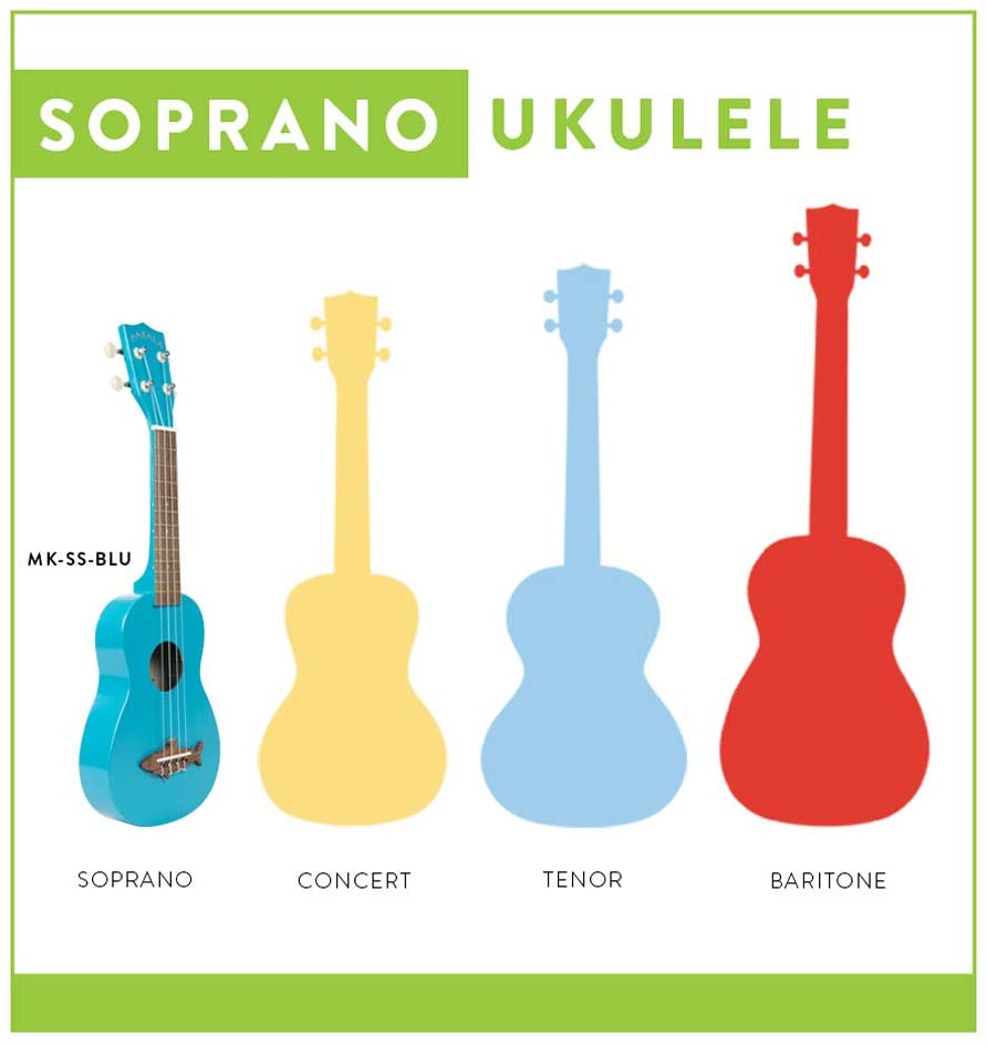 Mako Blue Shark Soprano Ukulele by Kala