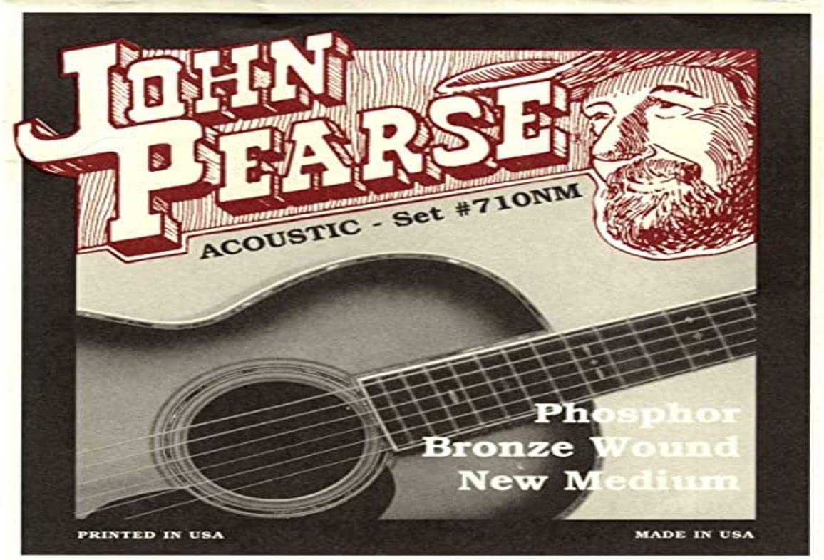 John Pearse 710MNM Phosphor Bronze Acoustic Guitar Strings, Medium