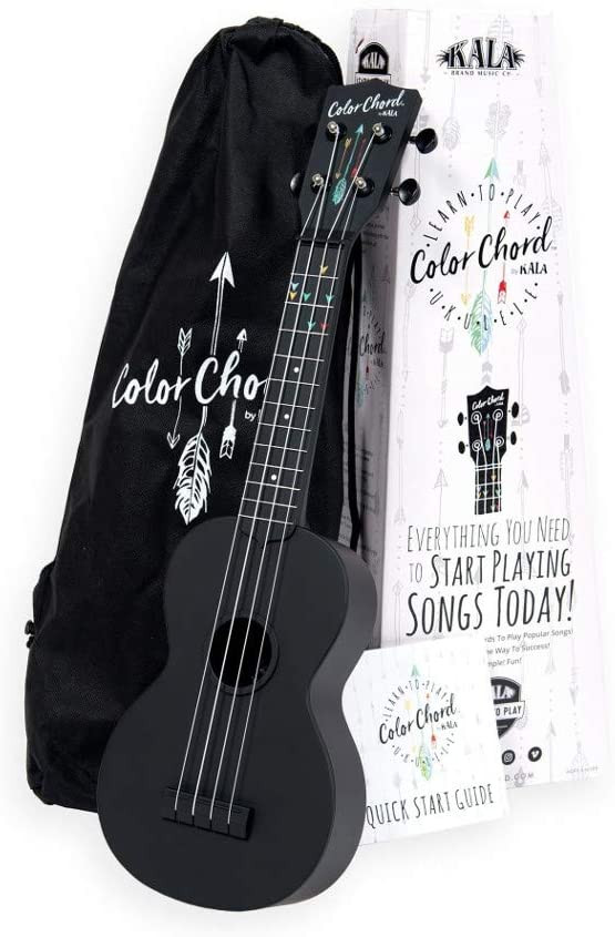 Ukulele Starter Kit for Beginners - includes a Color Chord Soprano Ukulele, logo tote bag, online lessons, tuner app, and booklet