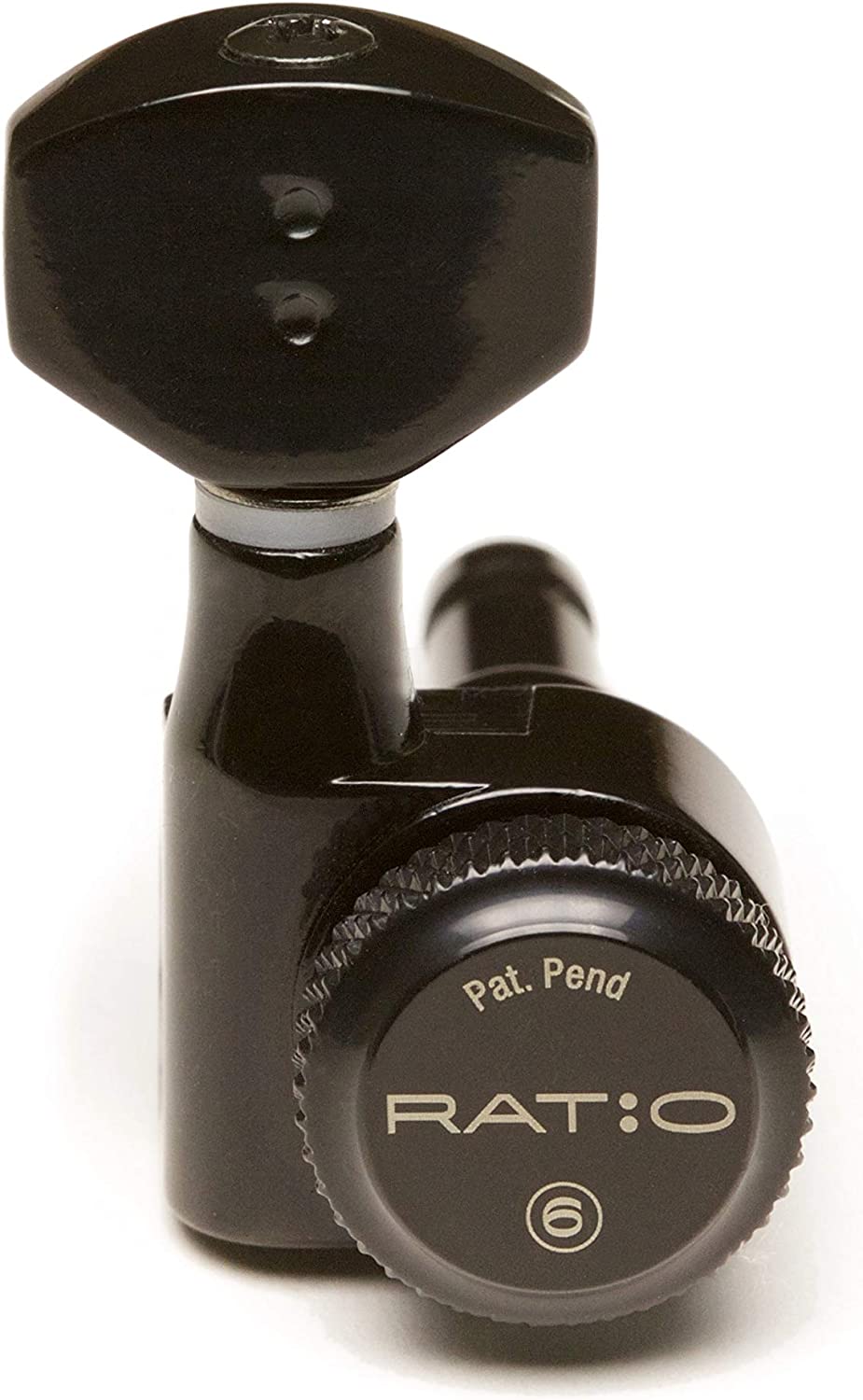 PRL-9721-B0 : Ratio Electric Locking Machine Heads 6 in-line (staggered posts) in Black Finish