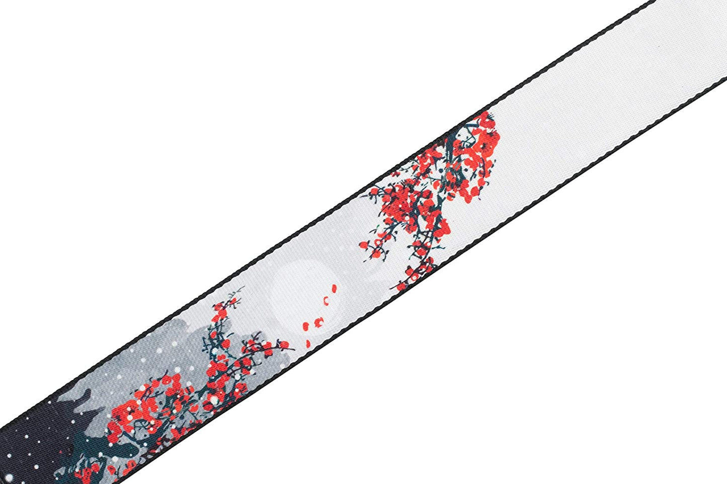Levy's Leathers 2" Wide Polyester Guitar Strap; Cherry Blossoms & Snow Motif (MPD2-116)