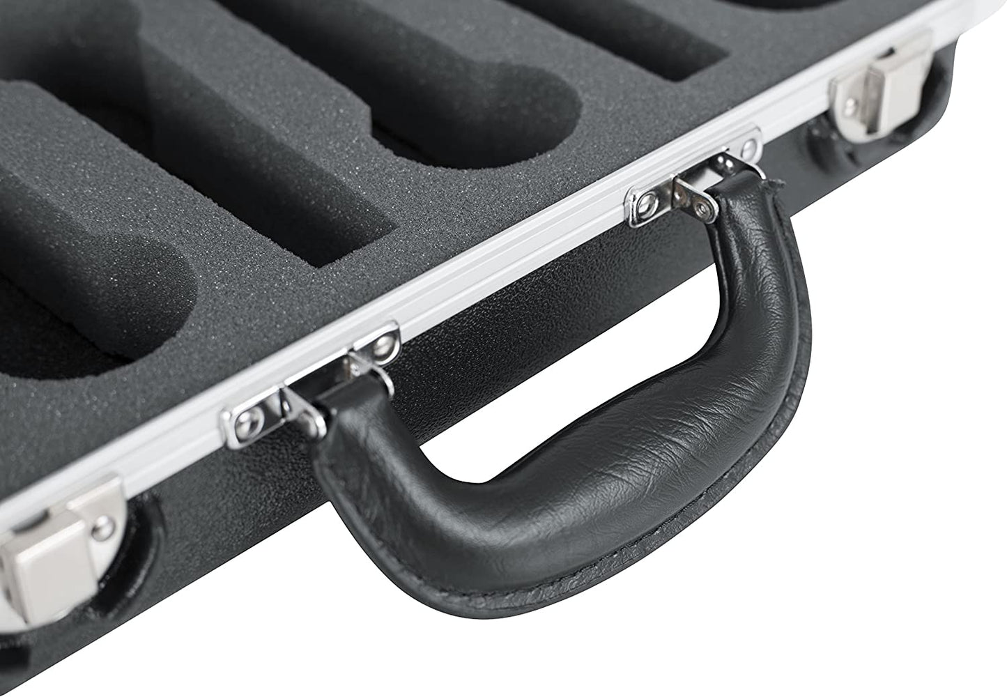 Gator Cases Microphone Hard Case with Foam Drops for Up to (4) Wired Microphones (GM-6-PE)