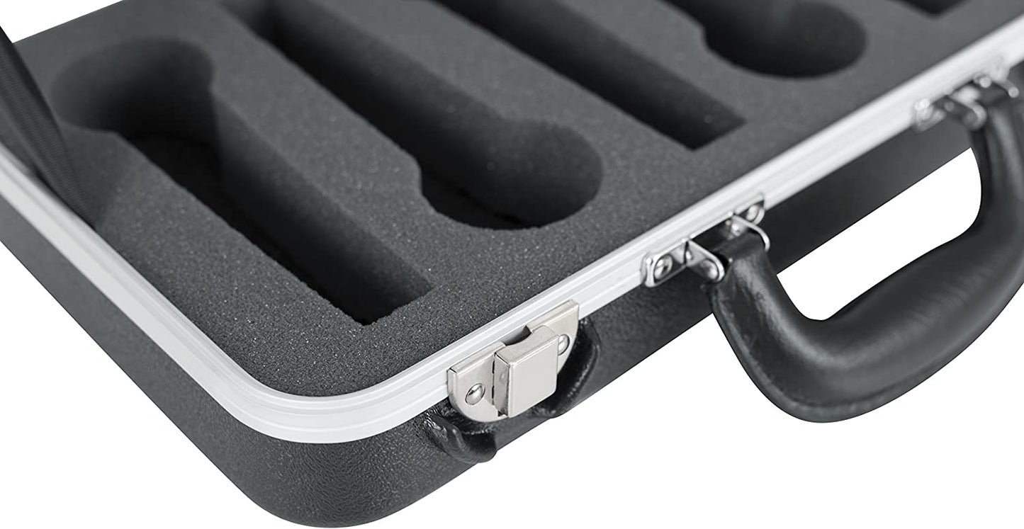 Gator Cases Microphone Hard Case with Foam Drops for Up to (4) Wired Microphones (GM-6-PE)