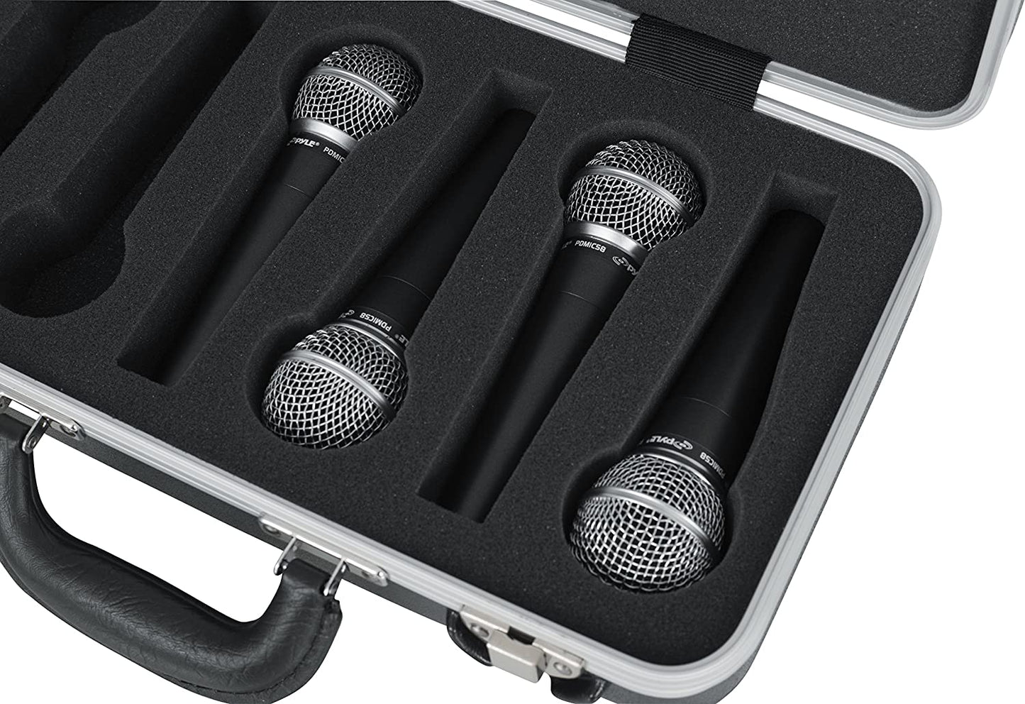 Gator Cases Microphone Hard Case with Foam Drops for Up to (4) Wired Microphones (GM-6-PE)