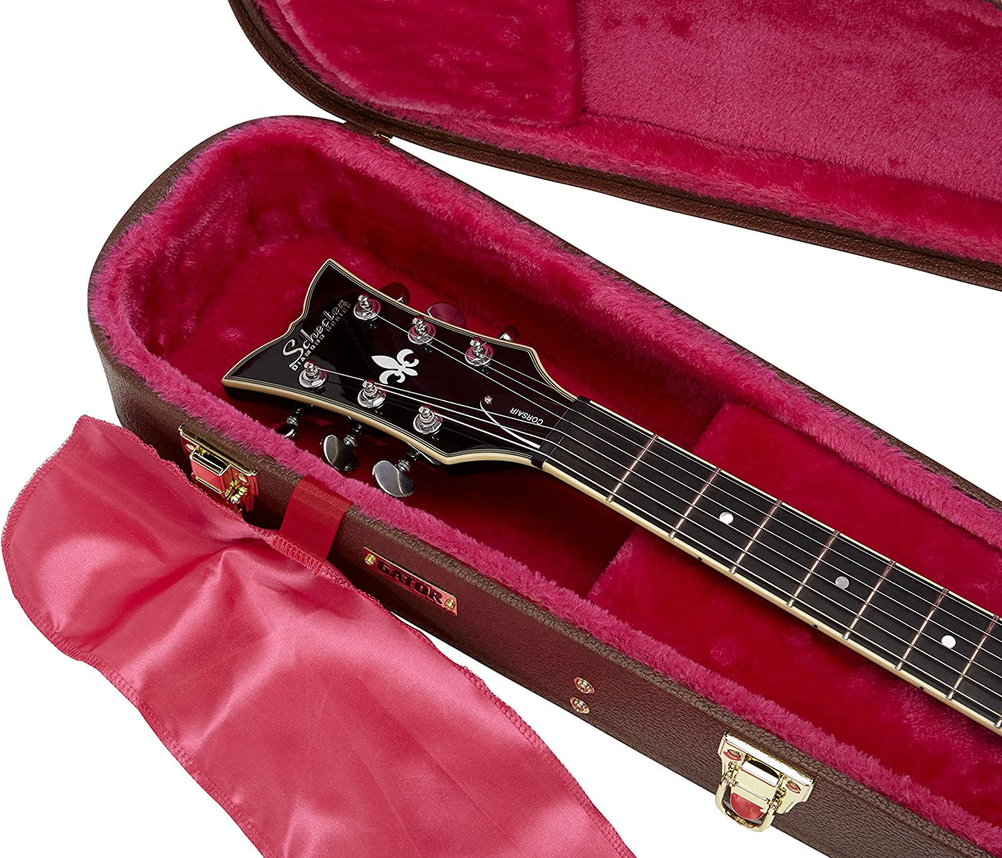 Gator Cases Deluxe Hard-Shell Wood Case for 335 Semi-Hollow Guitars; Brown Exterior (GW-335-BROWN)
