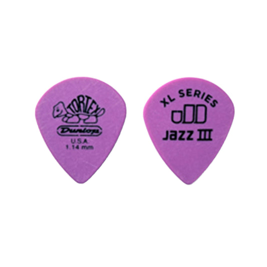 Dunlop 498R1.14 1.14MM Tortex Jazz III XL Picks 72 Pack