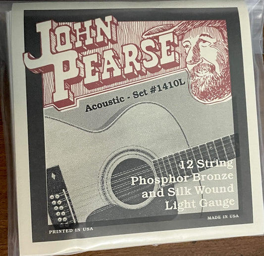 John Pearse Strings® 1410L For 12-String Acoustic Guitar - Phosphor Bronze And Silk Wound - Light Gauge 10-49