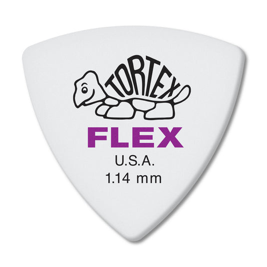 Jim Dunlop Dunlop Tortex Flex Triangle 1.14mm Purple Guitar Pick-72 Pack (456R1.14)