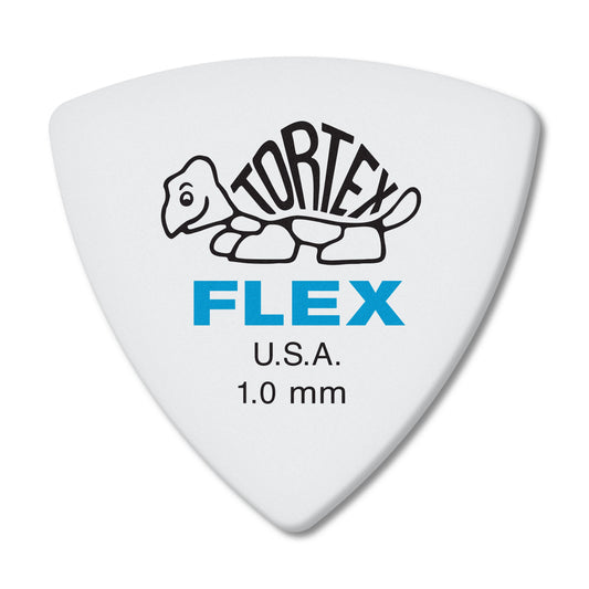 Jim Dunlop Dunlop Tortex Flex Triangle 1.0mm Blue Guitar Pick-72 Pack (456R1.0)