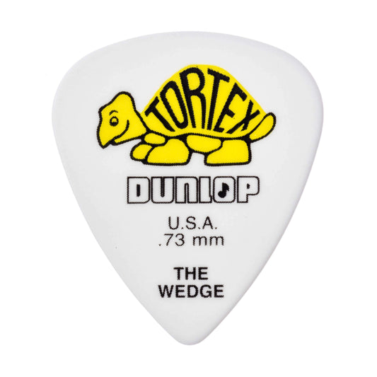 Dunlop 424R.73 Tortex® Wedge, White/Yellow, .73mm, 72/Bag