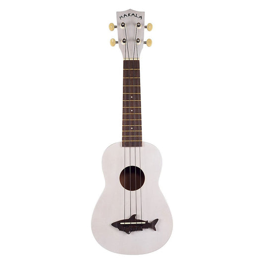 Makala MK-SS-WHT Shark Bridge Soprano Ukulele with Vintage Satin Finish - Great White