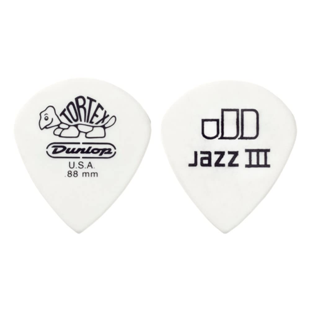 Dunlop Tortex .88mm Jazz III 12 Pack White
