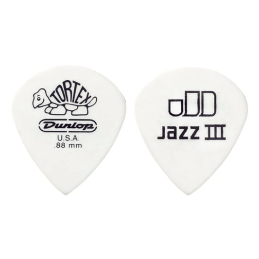 Dunlop Tortex .88mm Jazz III 12 Pack White