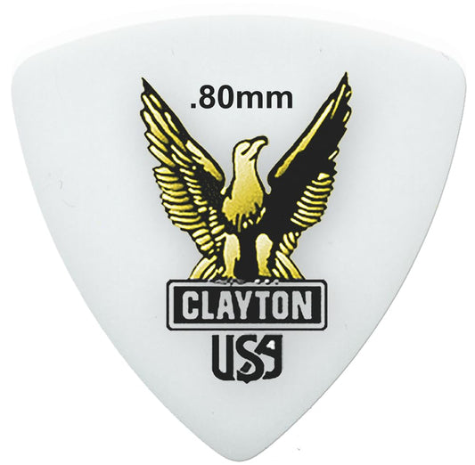 CLAYTON Acetal Rounded-Triangle Shape 0.80mm – RT80/12 (12 Picks Per Pack) Guitar Picks – Ultra Durable Anti-Slip Guitar Pick for Electric, Acoustic, & Bass – Warm and Clear Tones
