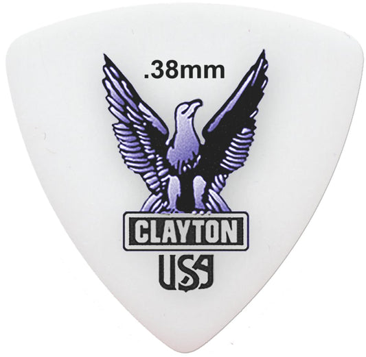 CLAYTON Acetal Rounded-Triangle Shape 0.38mm – RT38/12 (12 Picks Per Pack) Guitar Picks – Ultra Durable Anti-Slip Guitar Pick for Electric, Acoustic, & Bass – Warm and Clear Tones
