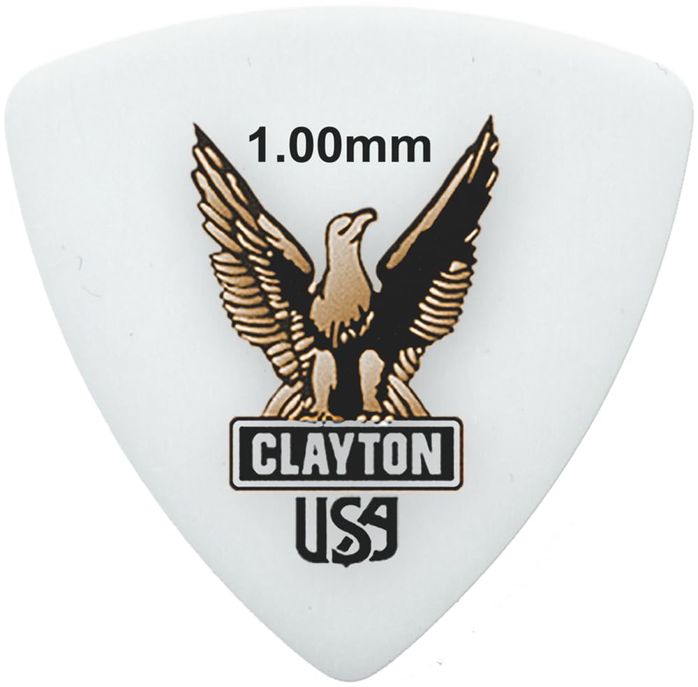 CLAYTON Acetal Rounded-Triangle Shape 1.00mm – RT100 (72 Picks Per Pack) Guitar Picks – Ultra Durable Anti-Slip Guitar Pick for Electric, Acoustic, & Bass – Warm and Clear Tones