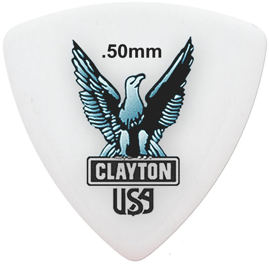 CLAYTON Acetal Rounded-Triangle Shape 0.50mm – RT50 (72 Picks Per Pack) Guitar Picks – Ultra Durable Anti-Slip Guitar Pick for Electric, Acoustic, & Bass – Warm and Clear Tones