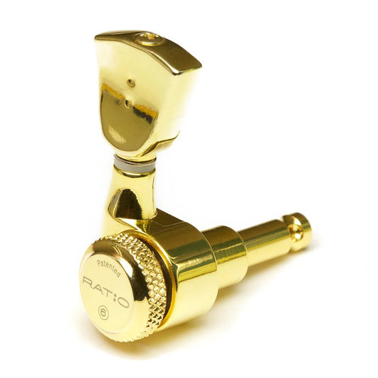 Graph Tech PRL-8341-G0 Ratio 3+3 Electric Guitar Locking Machine Heads - Vintage Style / Gold Finish (PRL8341G0d1)