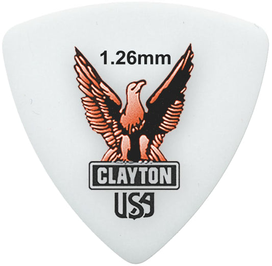 CLAYTON Acetal Rounded-Triangle Shape 1.26mm – RT126/12 (12 Picks Per Pack) Guitar Picks – Ultra Durable Anti-Slip Guitar Pick for Electric, Acoustic, & Bass – Warm and Clear Tones