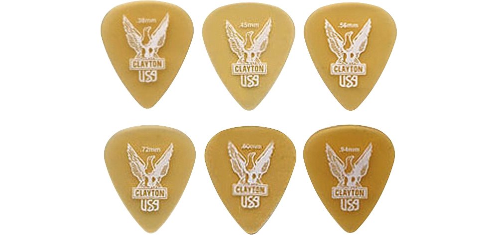 Plectrum Ultem Gold, standard 351 shape 0,38 mm, transparent gold, 12 pcs.