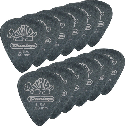 Dunlop 488P.50 Tortex® Pitch Black.50mm, 12/Player's Pack