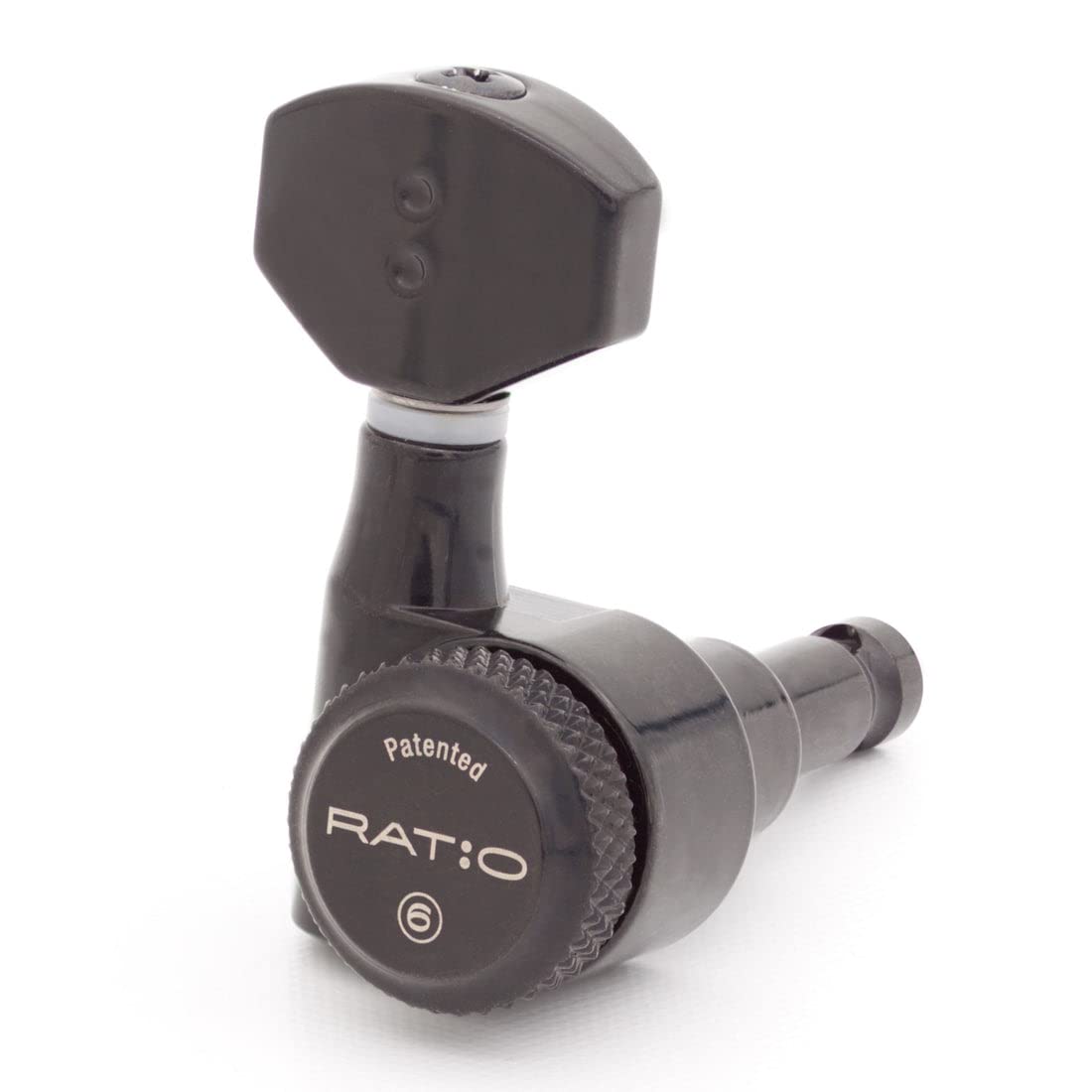 Ratio by Graph Tech Locking Tuners High-Precision Tuners 12:1 to 39:1 gear ratios - Locking 6-in-line with staggered posts - Black, option to mount with InvisoMatch Adapter Plates (no drilling needed)